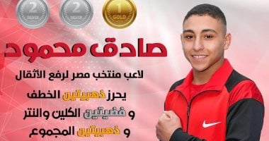صادق محمود يتوج بـ4 ذهب وفضيتين في بطولة أفريقيا للأثقال للشباب والناشئين 2025